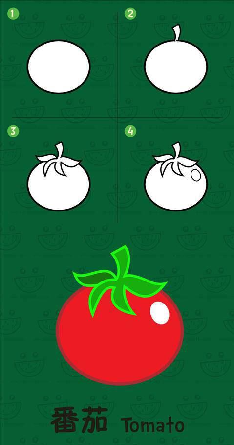 番茄简笔画 番茄简笔画图片画法
