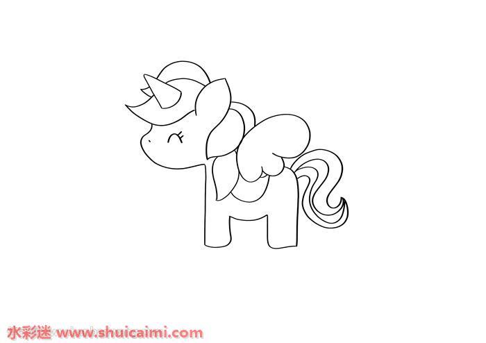 可爱小独角兽怎么画 可爱小独角兽简笔画彩色