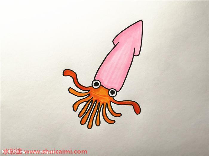 乌贼怎么画 乌贼简笔画漂亮卡通