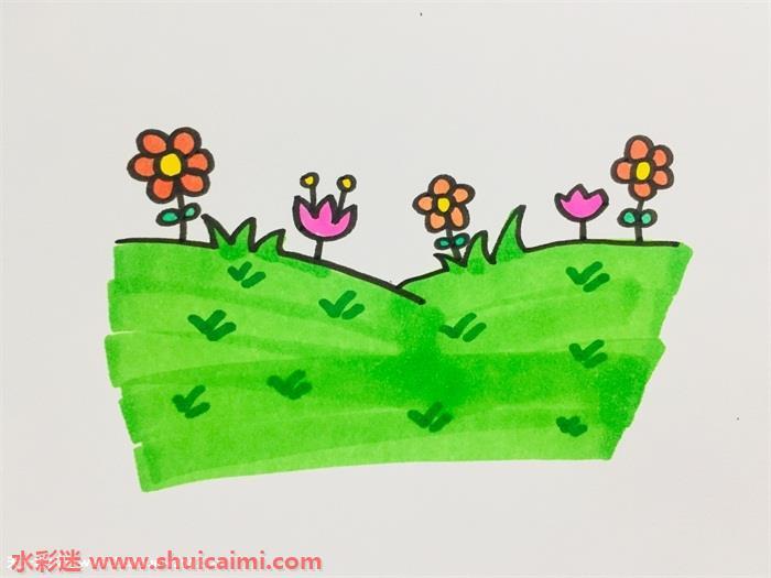 草地怎么画 好看草地简笔画漂亮卡通