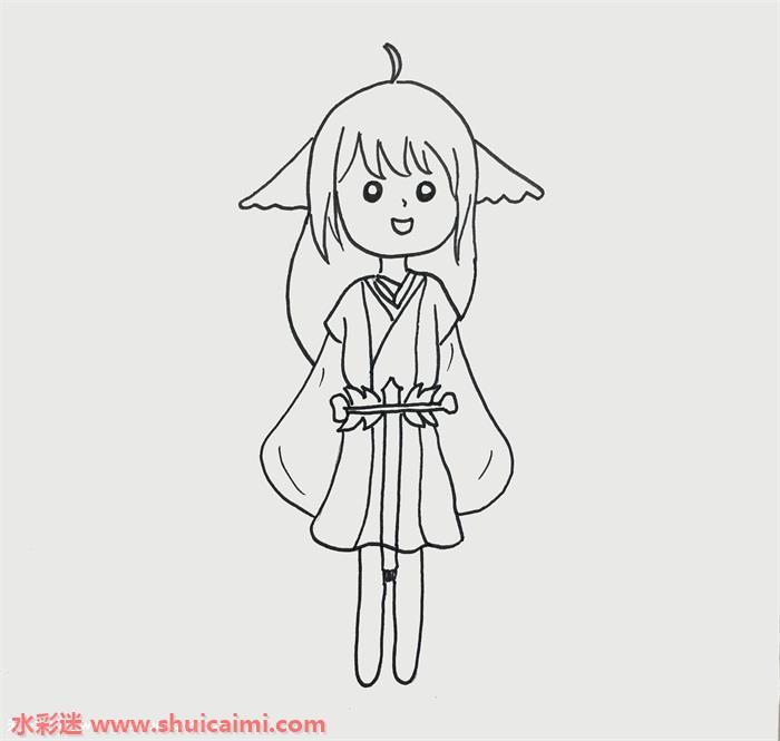 超级简单的涂山红红简笔画教程
