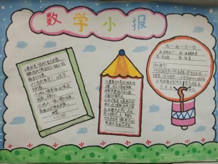 数学小报六年级模板简笔画 数学小报六年级手绘