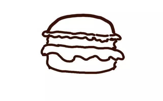 汉堡包简笔画 汉堡包简笔画卡通画