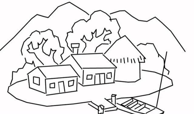 山水简笔画 山水简笔画简单又漂亮