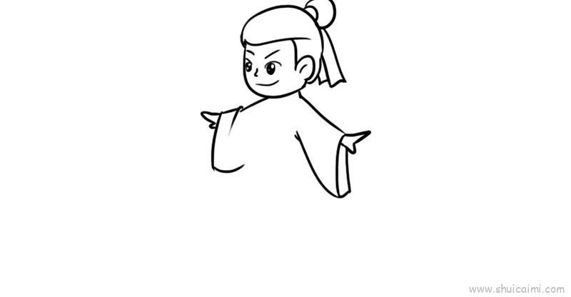 古装儿童画怎么画 古装简笔画图片