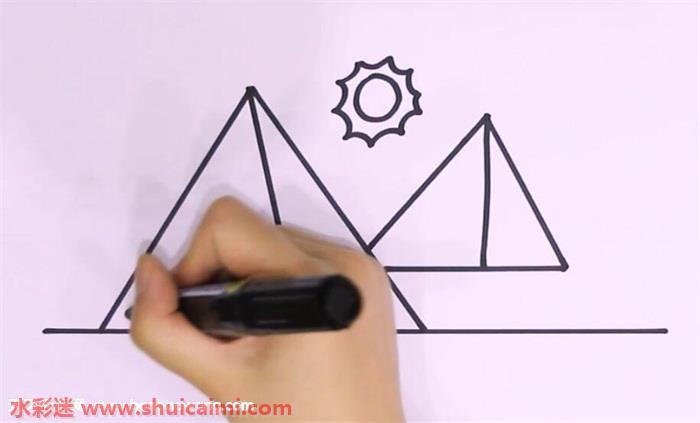 金字塔怎么画 金字塔简笔画简单彩色