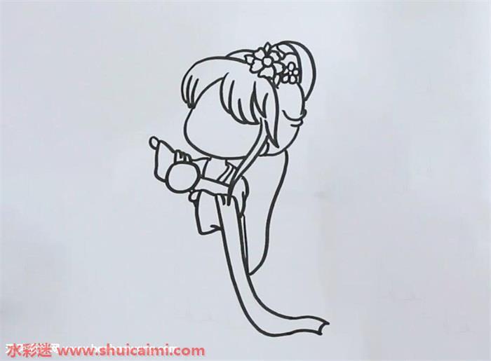古风女子简笔画怎么画彩色