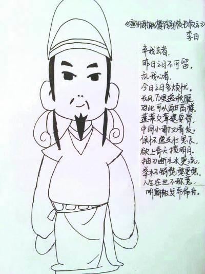 李白简笔画 李白简笔画王者荣耀帅气
