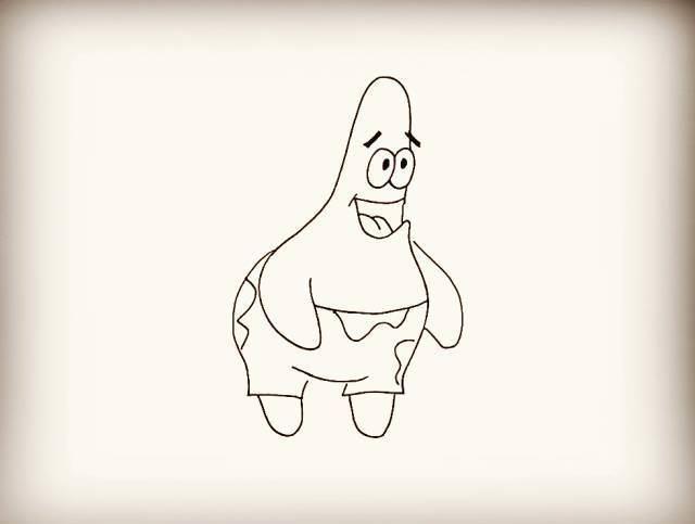 派大星简笔画 派大星简笔画可爱
