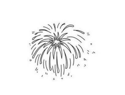 除夕夜放烟花简笔画图片 除夕夜放烟花简笔画图片彩色