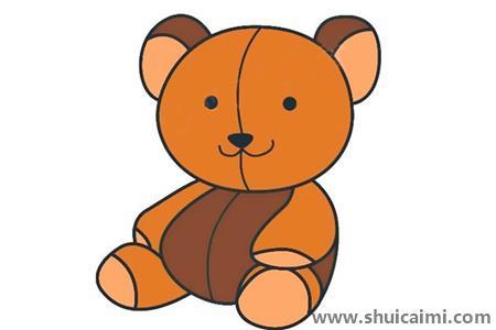 泰迪熊彩色儿童简笔画