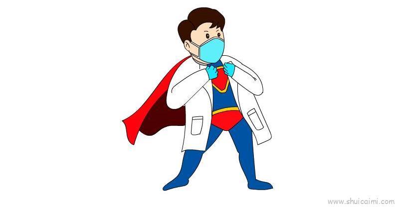 医护人员加油儿童画怎么画 医护人员加油简笔画画法