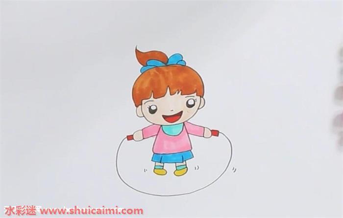 跳绳怎么画 跳绳简笔画漂亮卡通