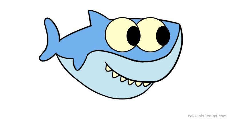 大鲨鱼儿童画怎么画 大鲨鱼简笔画步骤