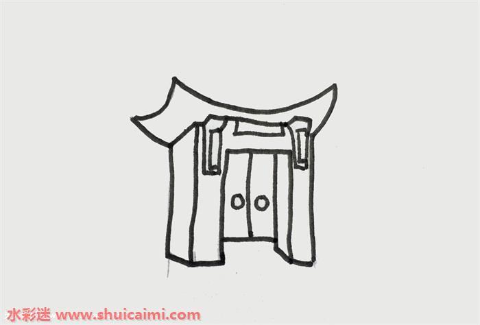 古代房子怎么画 古代房子简笔画步骤图