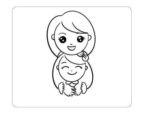 画妈妈简笔画最漂亮 画妈妈简笔画最漂亮全身彩色