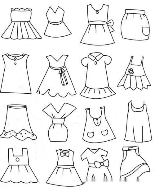 服装简笔画图片大全 衣服服装简笔画图片大全