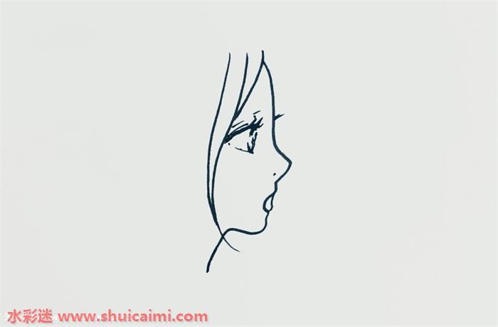 女生侧脸闭眼怎么画 女生侧脸闭眼简笔画简单彩色