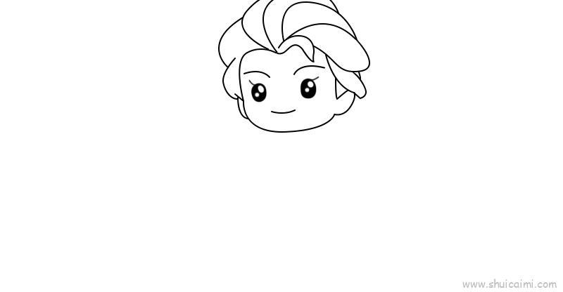 冰雪奇缘艾莎儿童画怎么画 冰雪奇缘艾莎简笔画步骤