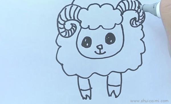 盘羊儿童画怎么画 盘羊简笔画图片