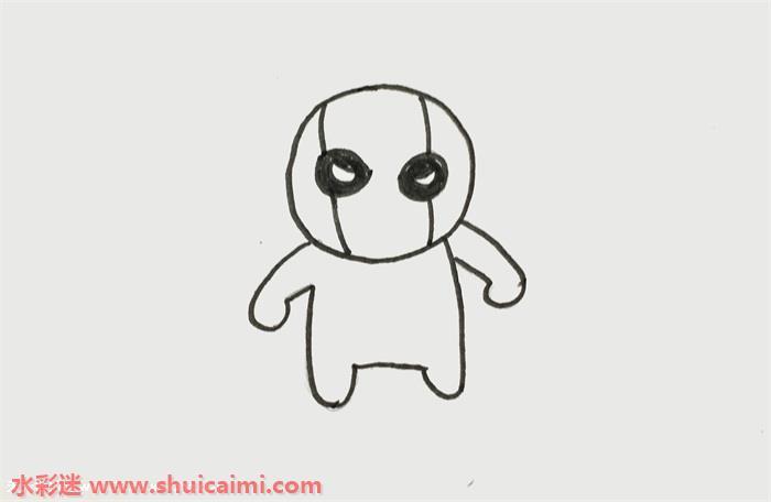 死侍简笔画:死侍怎么画一步一步教简笔画简单帅气