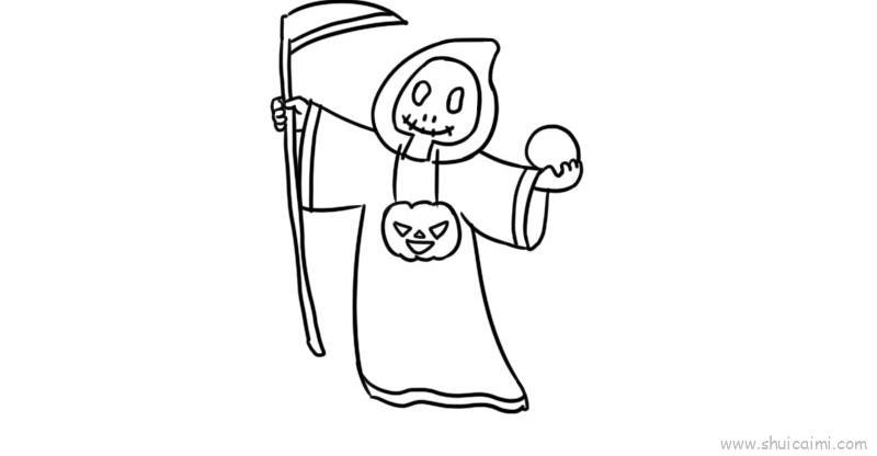 万圣节恐怖鬼怪儿童画怎么画 万圣节恐怖鬼怪简笔画顺序