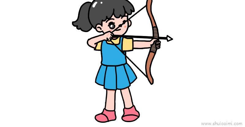 射箭儿童画怎么画 射箭简笔画简单