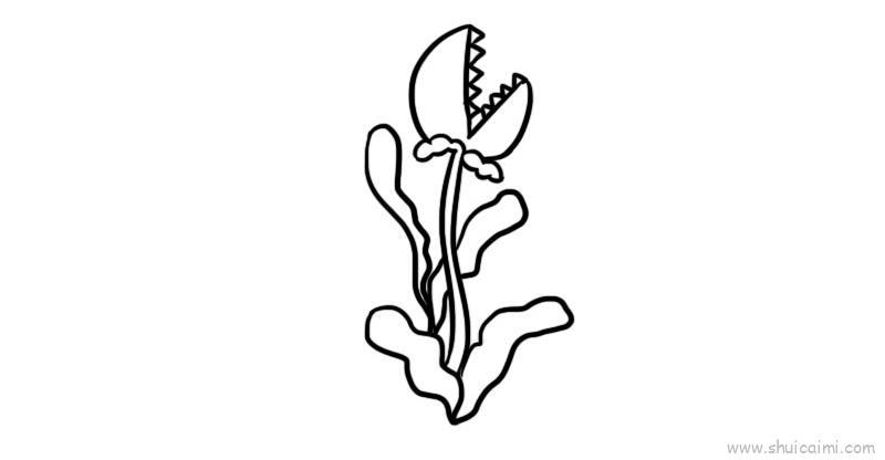 食人花儿童画怎么画 食人花简笔画步骤
