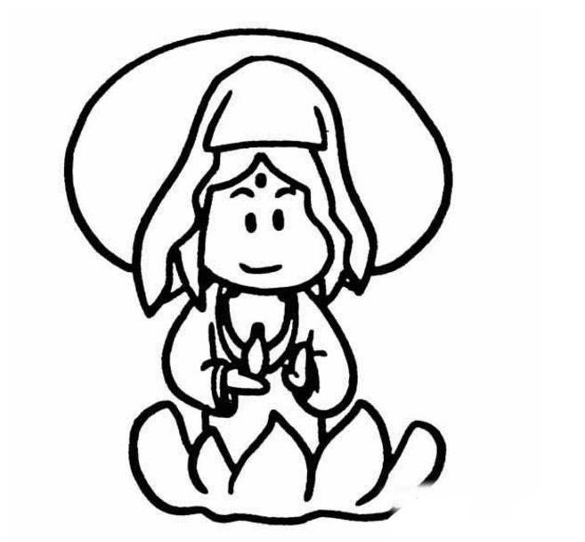 简单又好看到观音菩萨简笔画 教我怎么画简笔画的观音菩萨