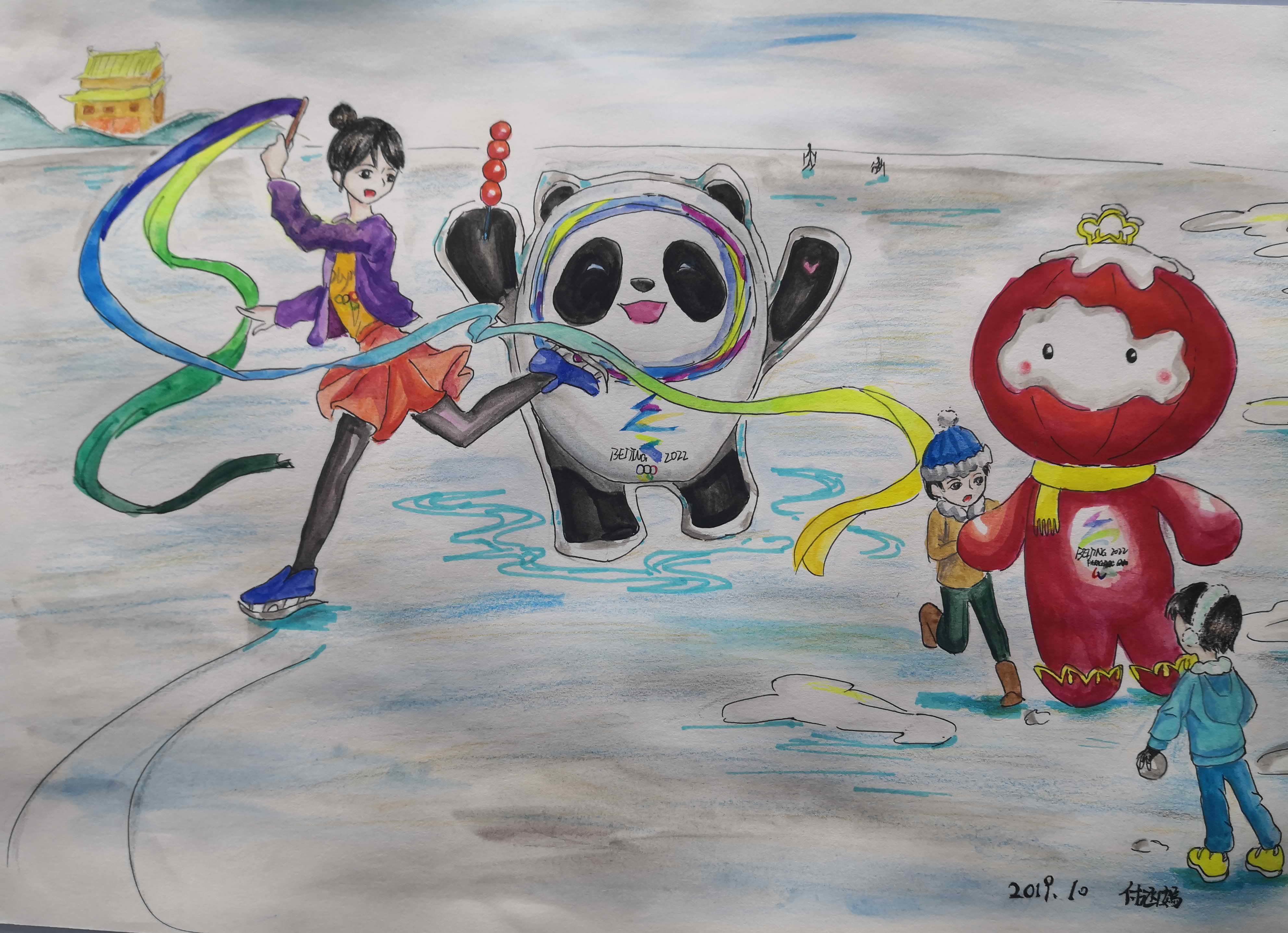冰墩墩雪容融简笔画 冰墩墩雪容融简笔画