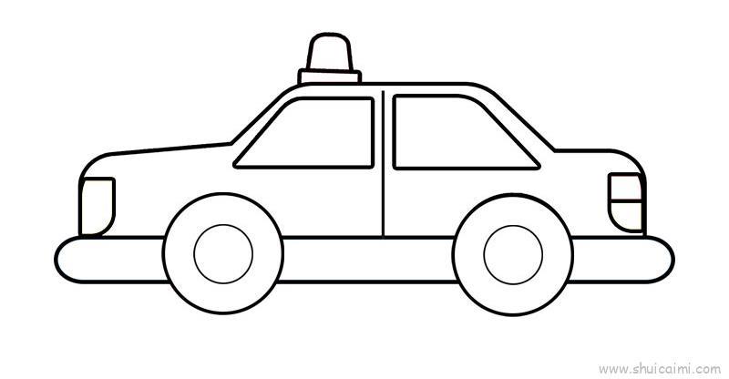 特警车儿童画怎么画 特警车简笔画好看