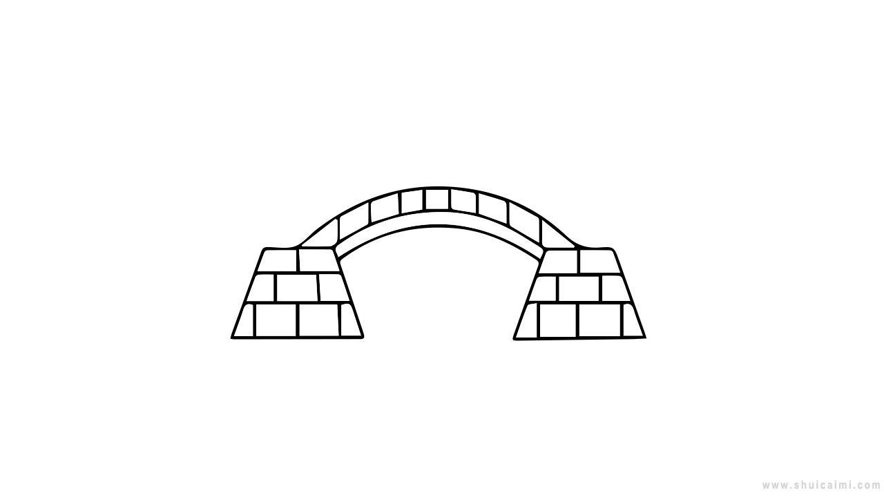 石拱桥简笔画怎么画 石拱桥简笔画简单