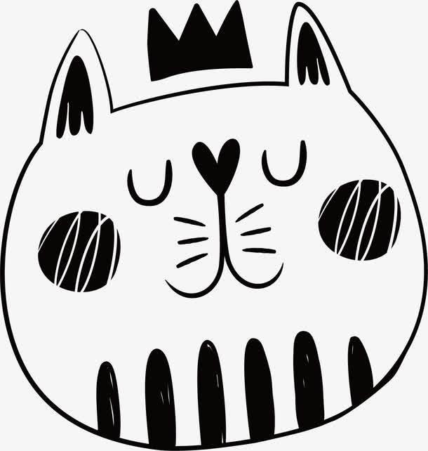 猫头的简笔画图片大全 猫头的简笔画图片大全可爱