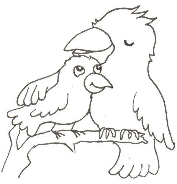 黄鹂鸟妈妈和宝宝的简笔画怎么画 黄鹂鸟妈妈和宝宝的简笔画图片大全