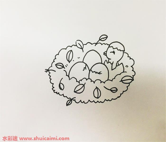 鸟窝怎么画 鸟窝简笔画步骤