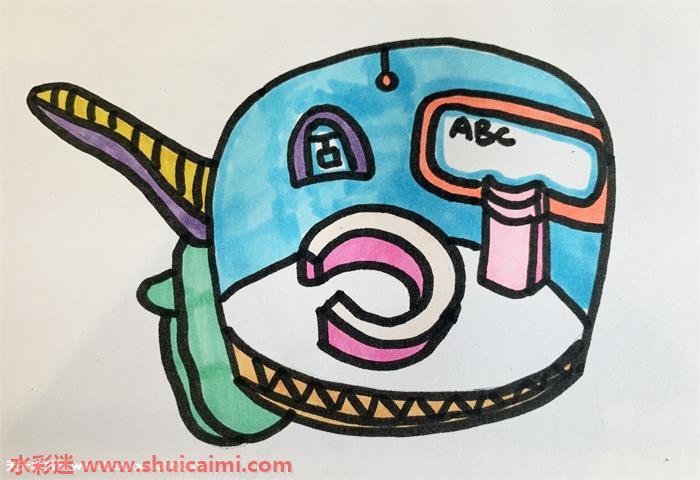 未来校园怎么画 未来校园简笔画图片带颜色