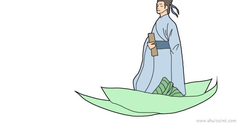 屈原儿童画怎么画 屈原简笔画顺序