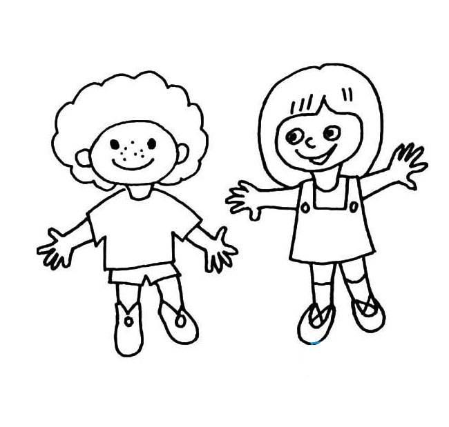 男孩女孩简笔画 男孩女孩简笔画图片