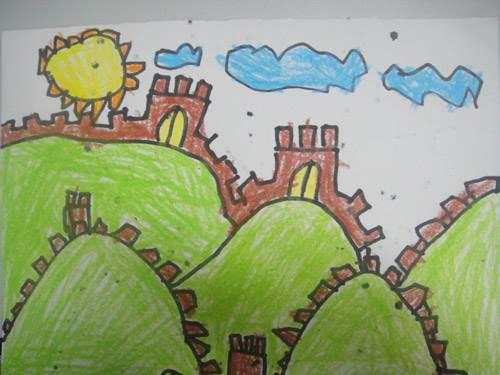 儿童简笔画长城 儿童简笔画长城彩色