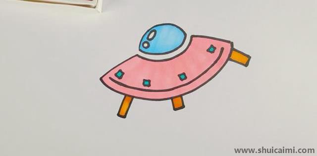 飞碟儿童简笔画怎么画 飞碟儿童画图片大全