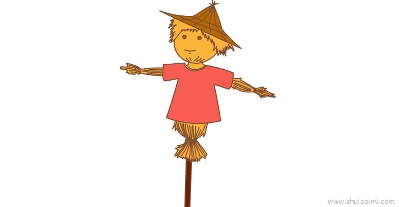 稻草人儿童画怎么画 稻草人简笔画简单又好看