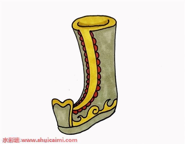 古代鞋子怎么画 古代鞋子简笔画图片彩色