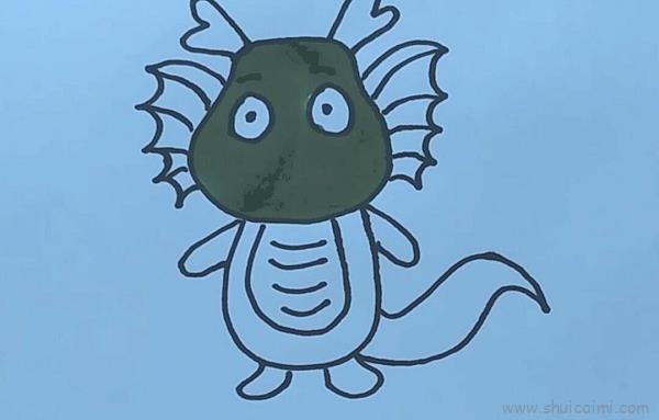 小绿龙儿童画怎么画 小绿龙简笔画简单
