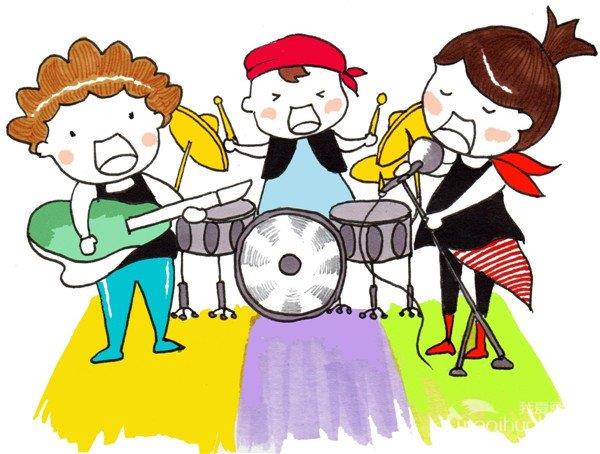 乐队组合的简笔画怎么画 乐队组合的简笔画画法