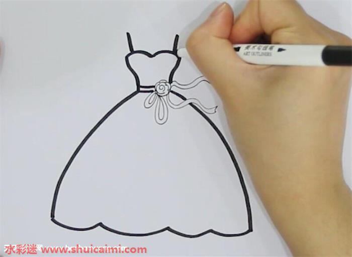 婚纱怎么画 婚纱简笔画步骤图