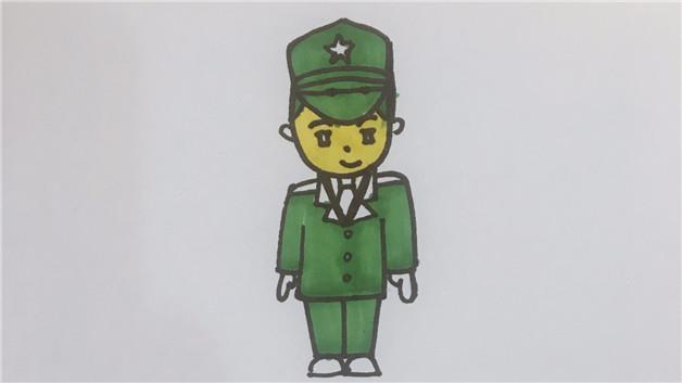 军人动漫简笔画怎么画 军人动漫简笔画画法