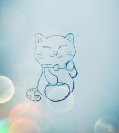 招财猫简笔画 招财猫简笔画图片大全可爱
