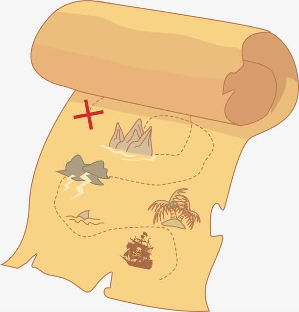 藏宝图简笔画 地图藏宝图简笔画