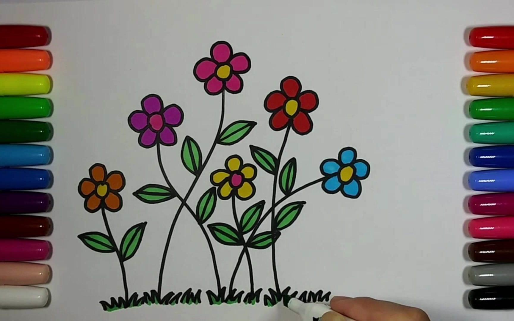 小红花简笔画 送你一朵小红花简笔画