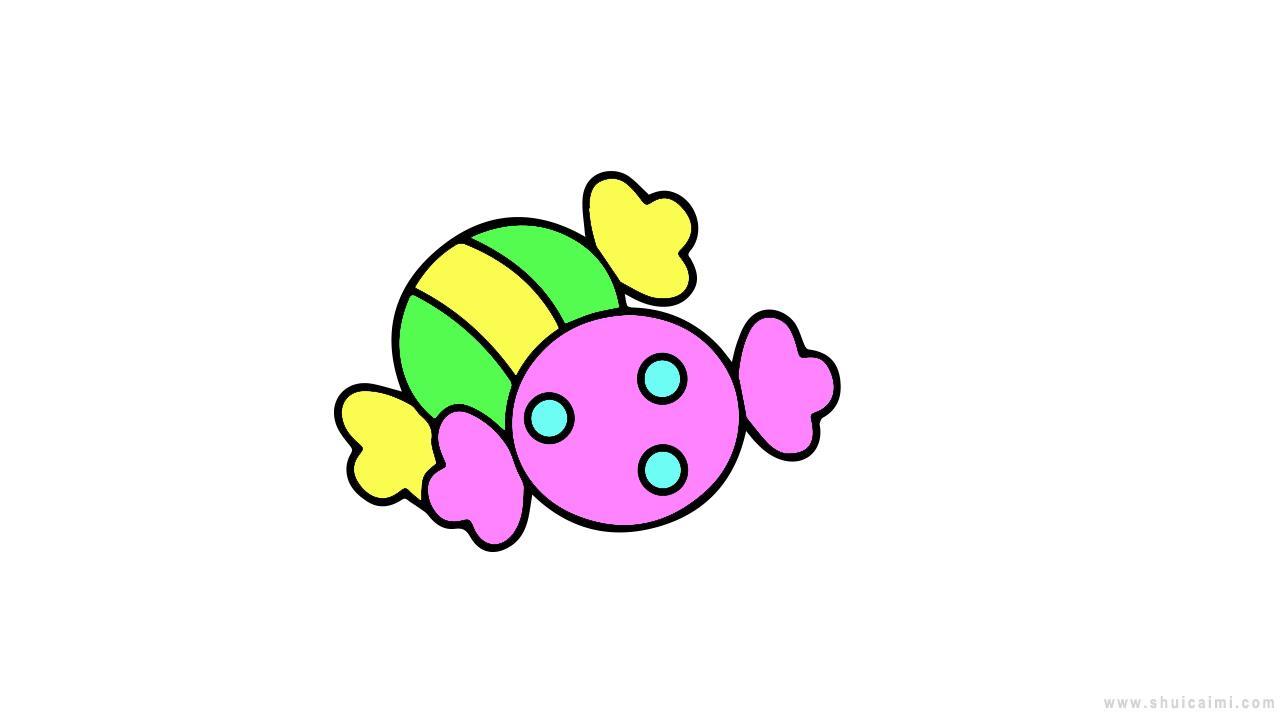 教你怎么画可爱的彩色糖果简笔画，超简单
